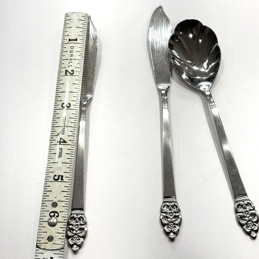 Oneida NORDIC CROWN Sugar Spoon & 2 Master Spreaders MCM flatware